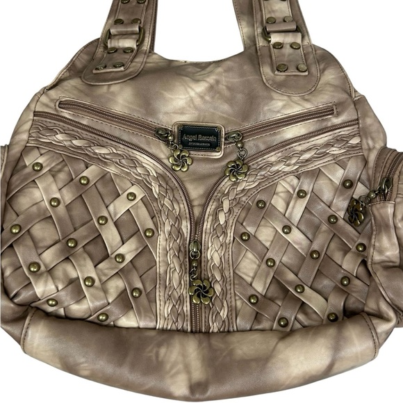 ANGEL BARCELO Angel Kiss Women’s HoboBag Handbag Coffee Bronze Multi Compartment - Picture 2 of 16